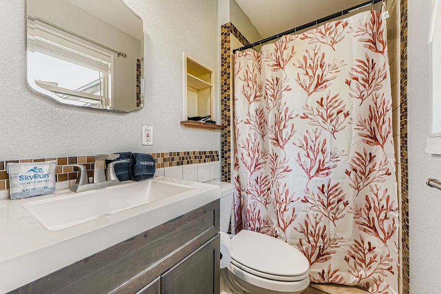 Master bathroom attached to bedroom. 