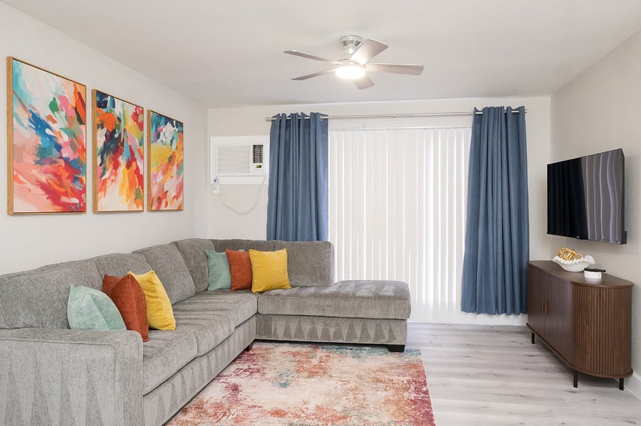 Spacious and inviting open-plan living area.