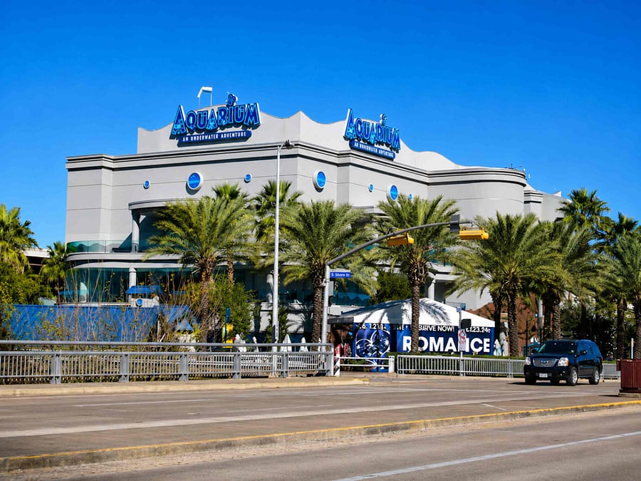 Downtown Aquarium Approx. 10 minutes by car A fun family-friendly destination featuring aquatic exhibits, rides, restaurants, and entertainment in the heart of Downtown Houston.