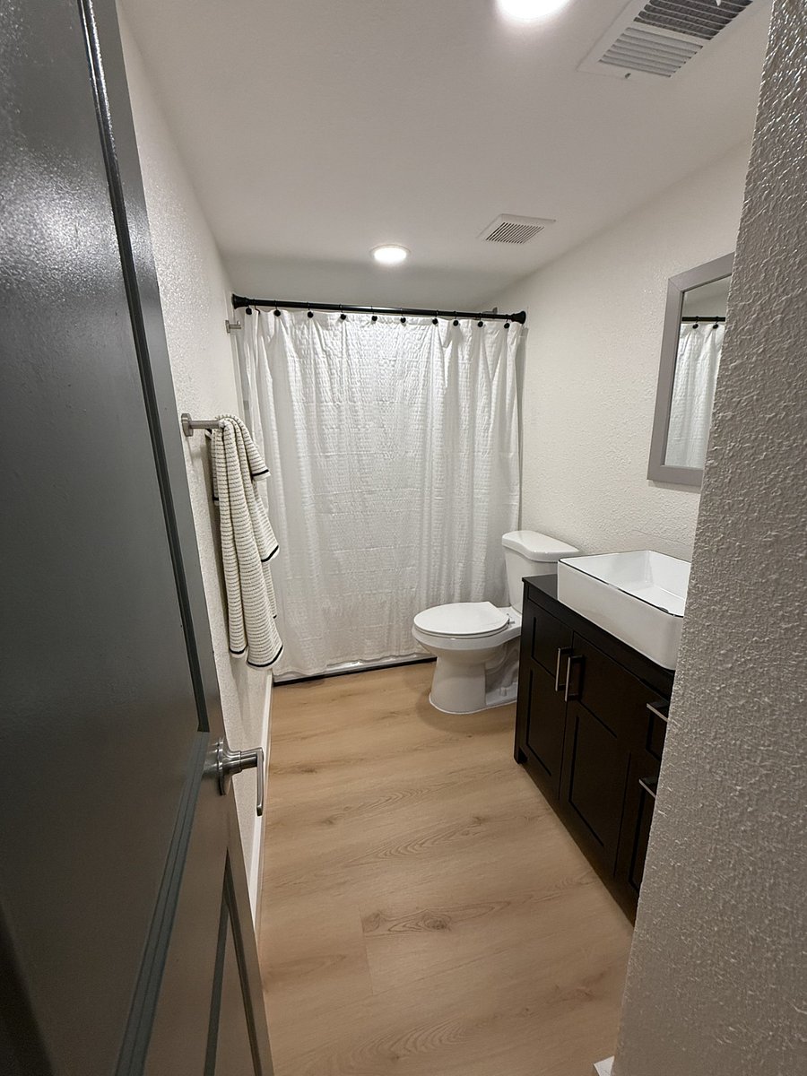 Modern vanity with sink on top!
