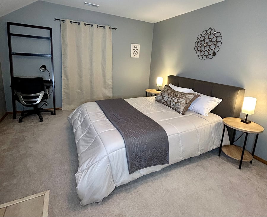 Upstairs Queen Bedroom with Dedicated Workstation