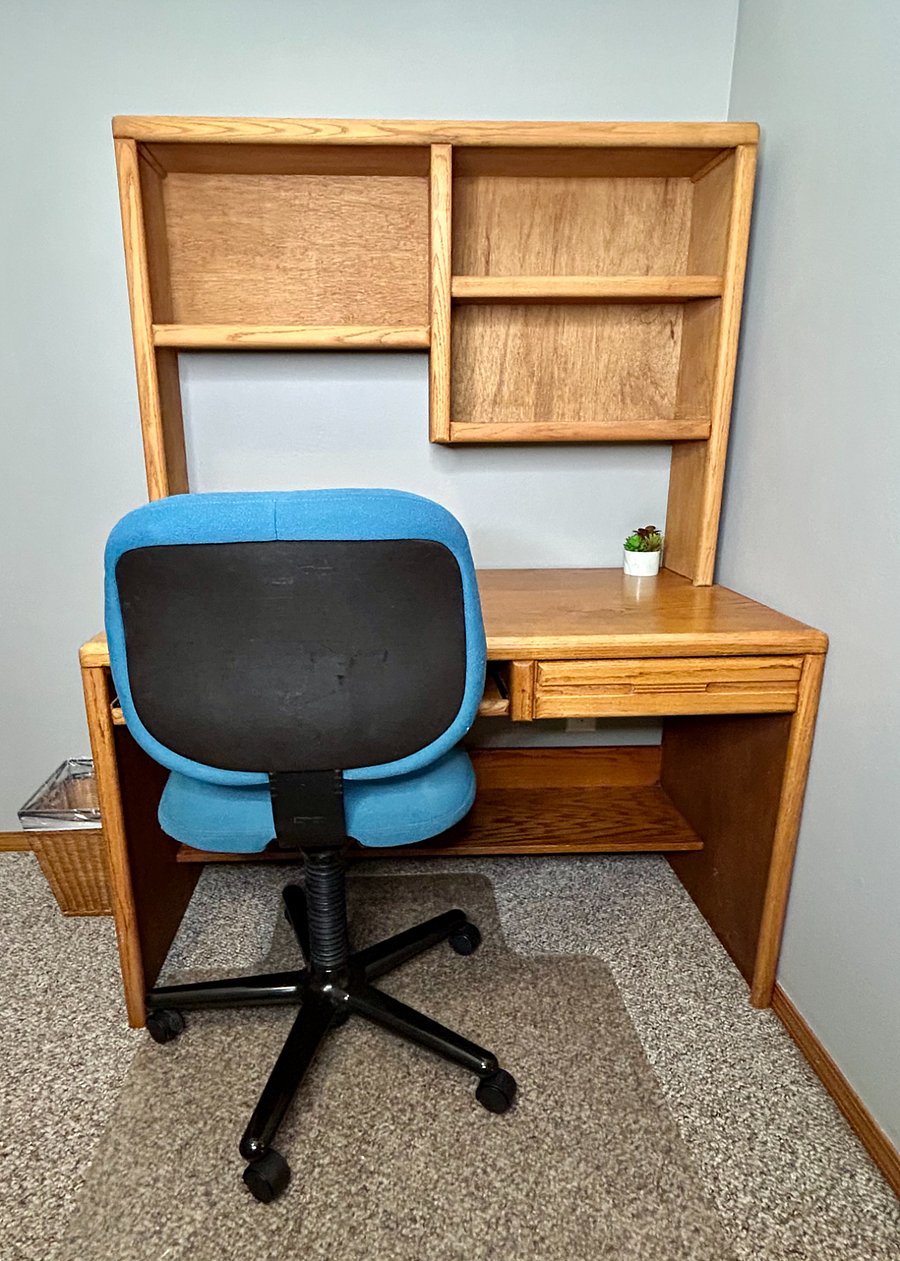 Upstairs Dedicated Workstation in Office w/ Futon