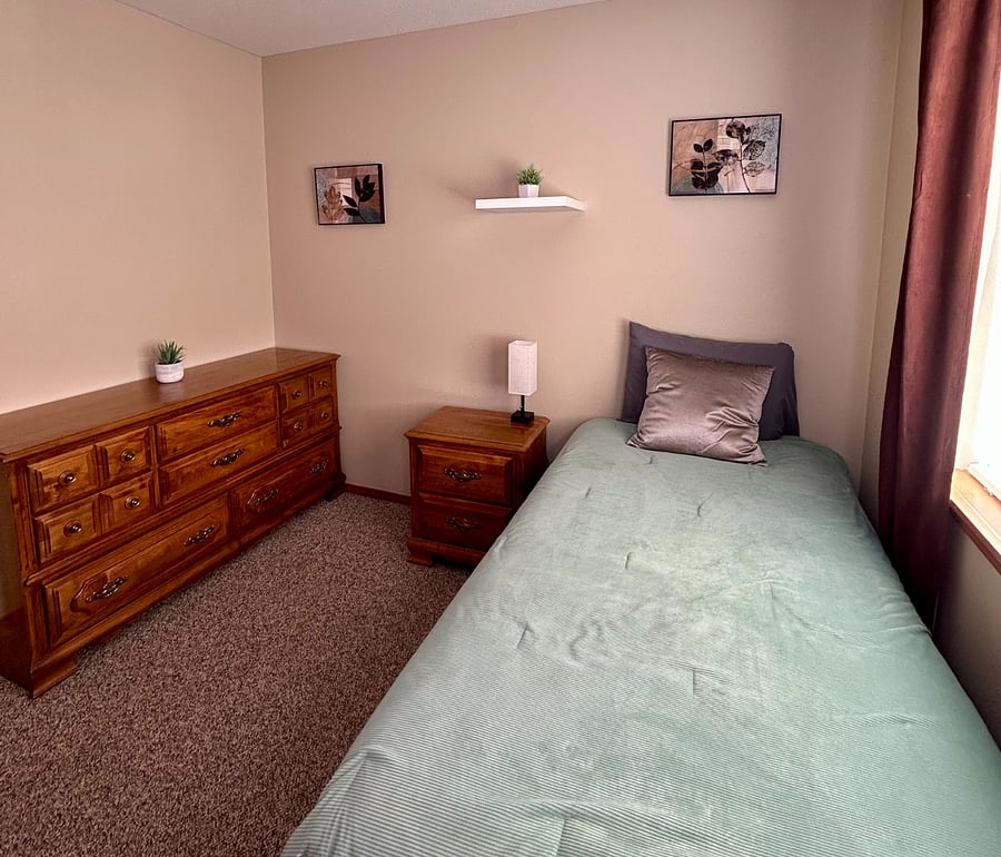 Upstairs Single Bedroom with Dresser