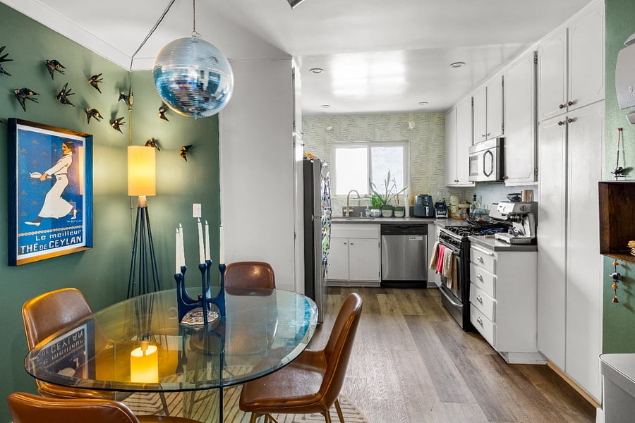 Breakfast nook with kitchen