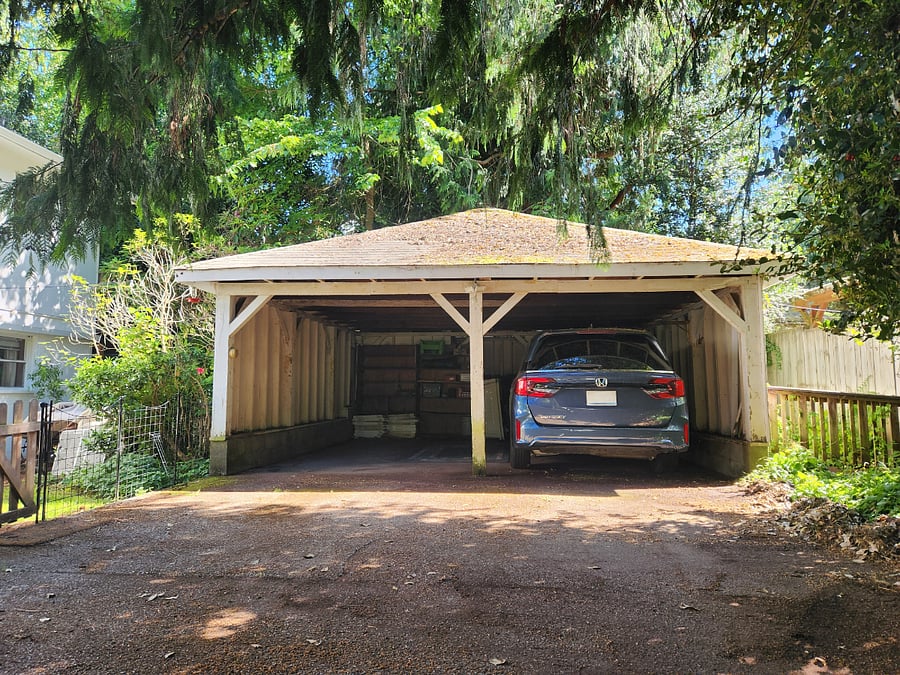 Covered off street parking is included.