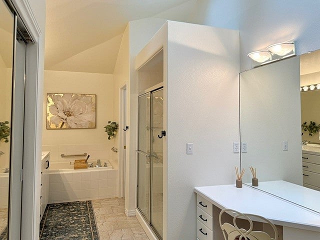 Primary Master Bathroom - Double Vanity + Shower Stall