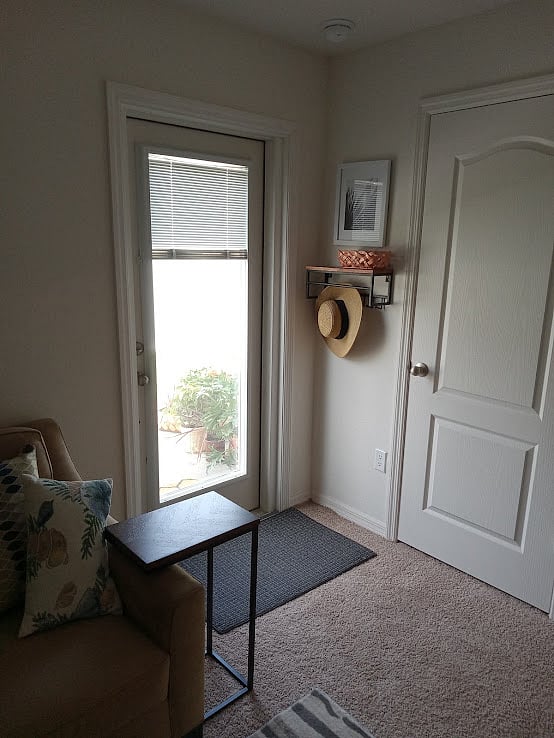Coat closet has plenty of room for luggage, etc to keep your area clutter-free and spacious.