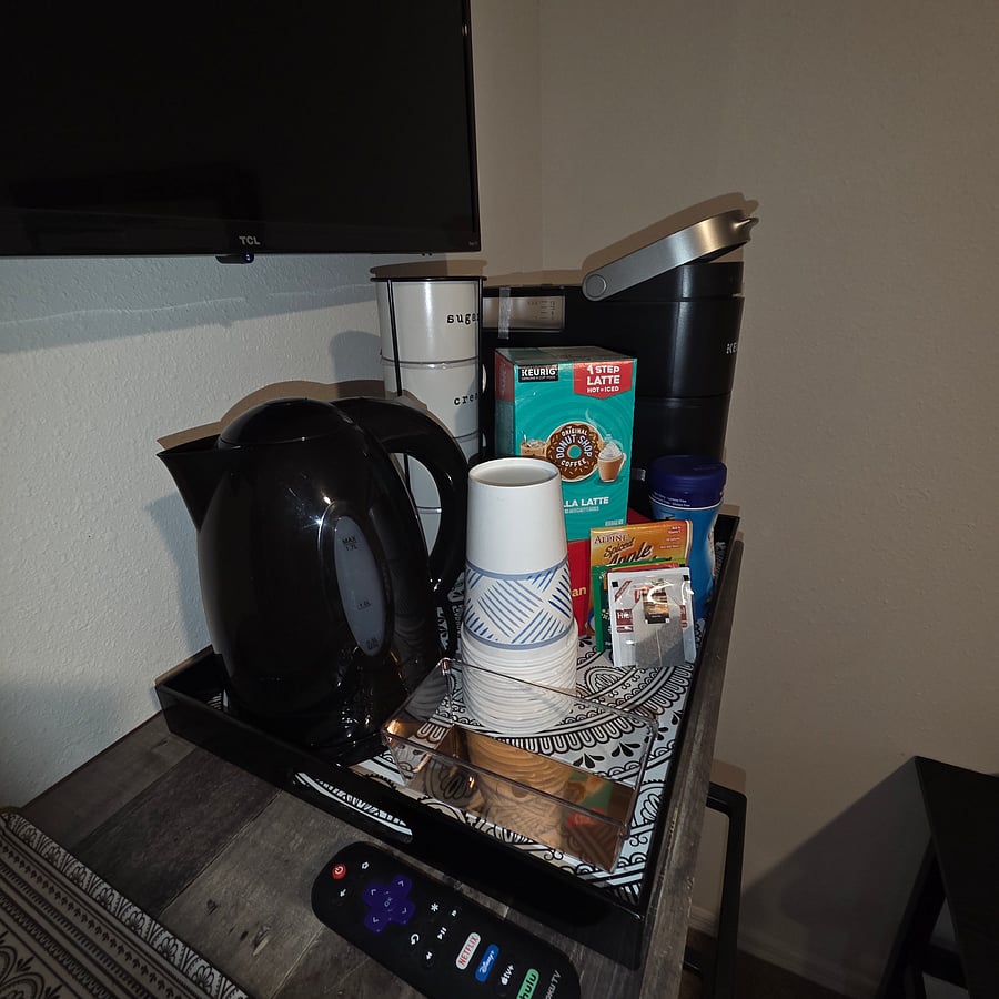 Coffee and tea bar.