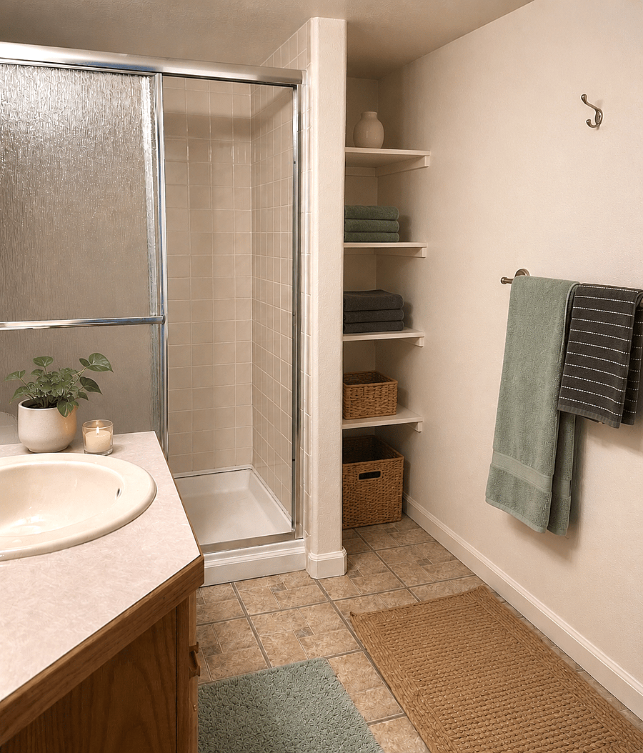 Private bath with large shower