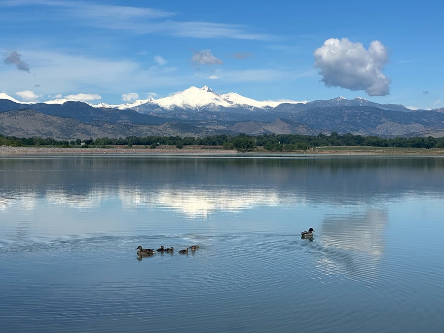Lake McIntosh is just a 3 minute walk from the house with gorgeous views of the Twin Peaks.