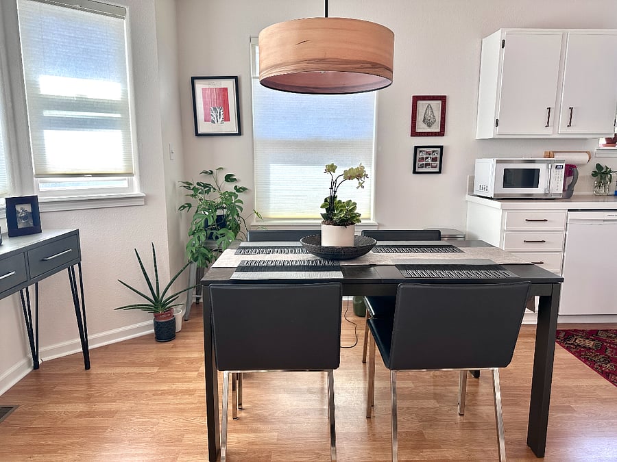 Main level dining room and full kitchen shared with me.