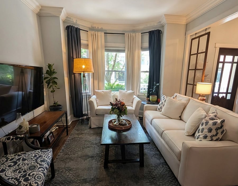 Comfortable seating and large tv with cable, access to apps, etc.