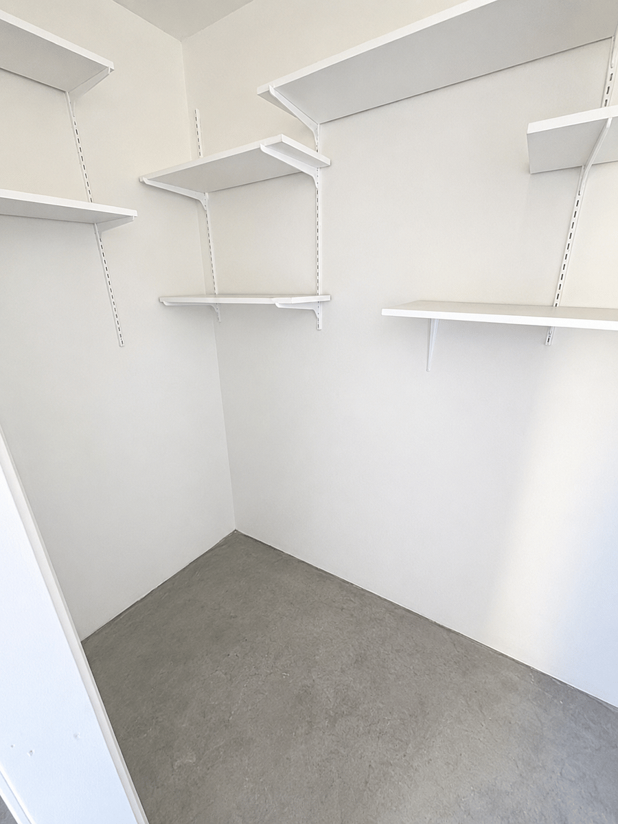 Private storage locker on the patio.