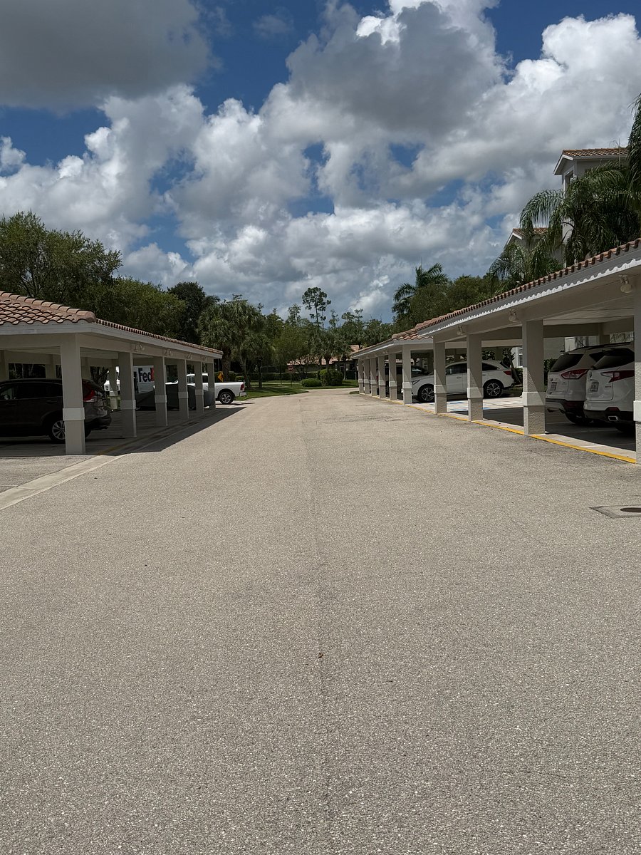 Covered parking driveway