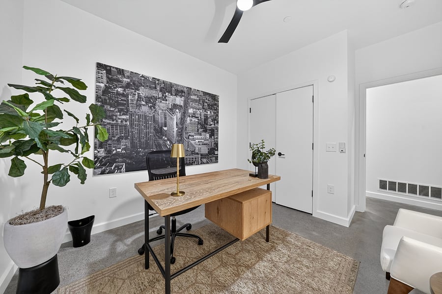 Bedroom 3 - staged as a dedicated home office.