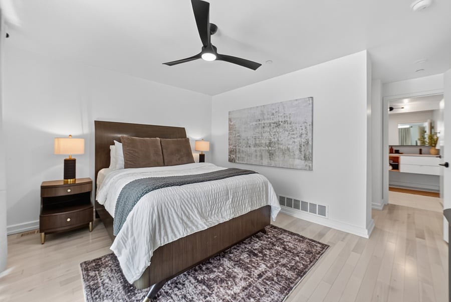 Master bedroom with view of ensuite.