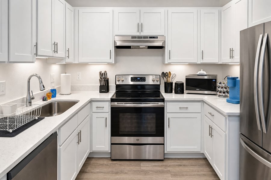 Fully stocked kitchen