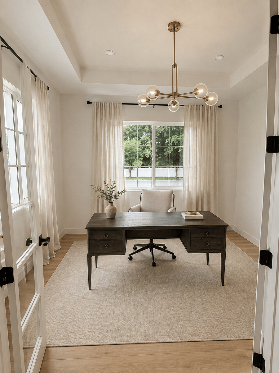 Office- Virtually staged with Four Hands furniture to be delivered mid-August. Office also has large walk-in closet for additional storage.