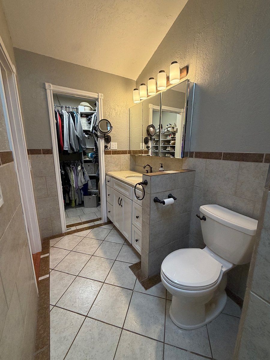 Master bedroom with walk in closet