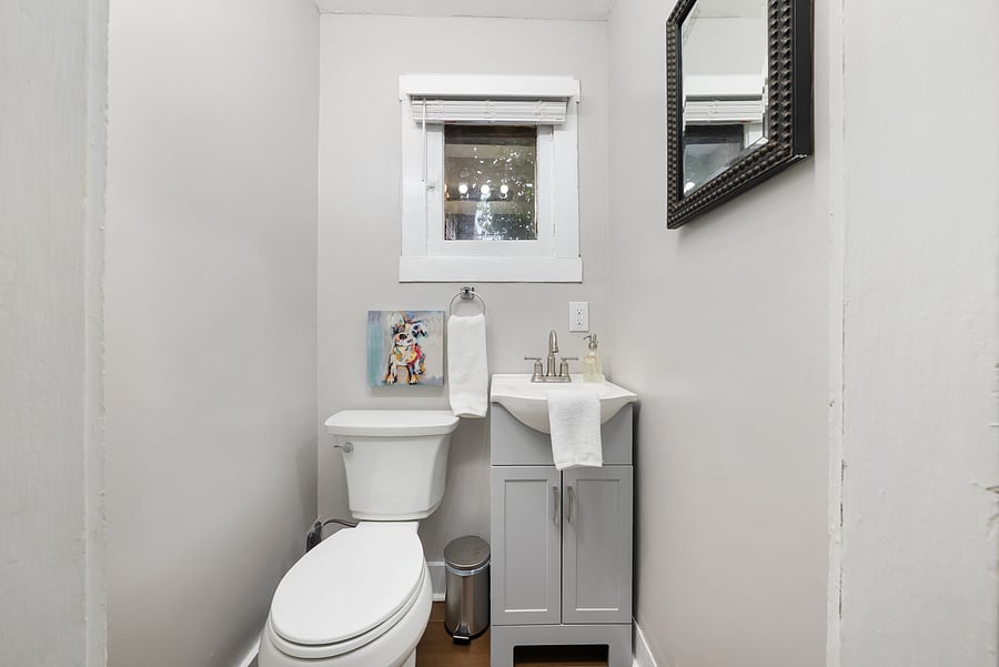Convenient first-floor half bathroom