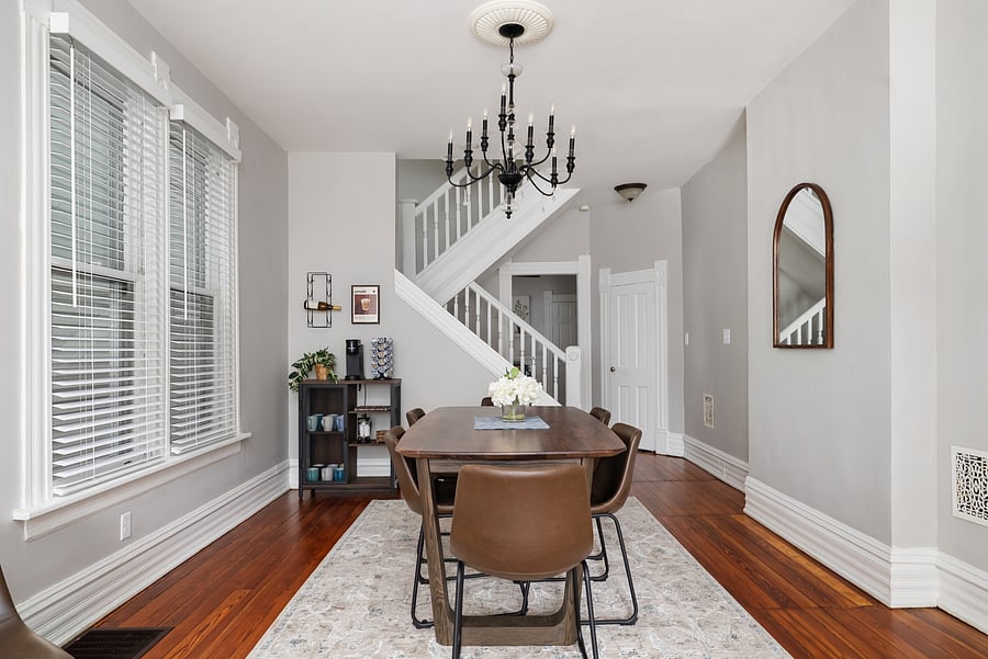 Gather for meals around the spacious dining table