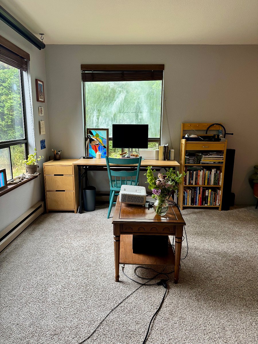 Workspace and book shelf will be cleared if desired -- again we'll work with your needs