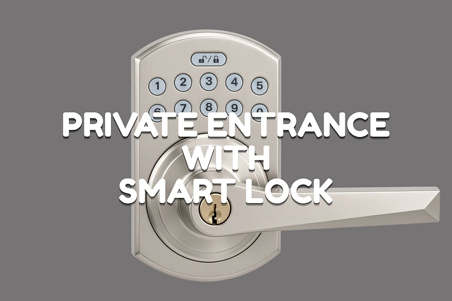 Private entrance with secure smart lock access!