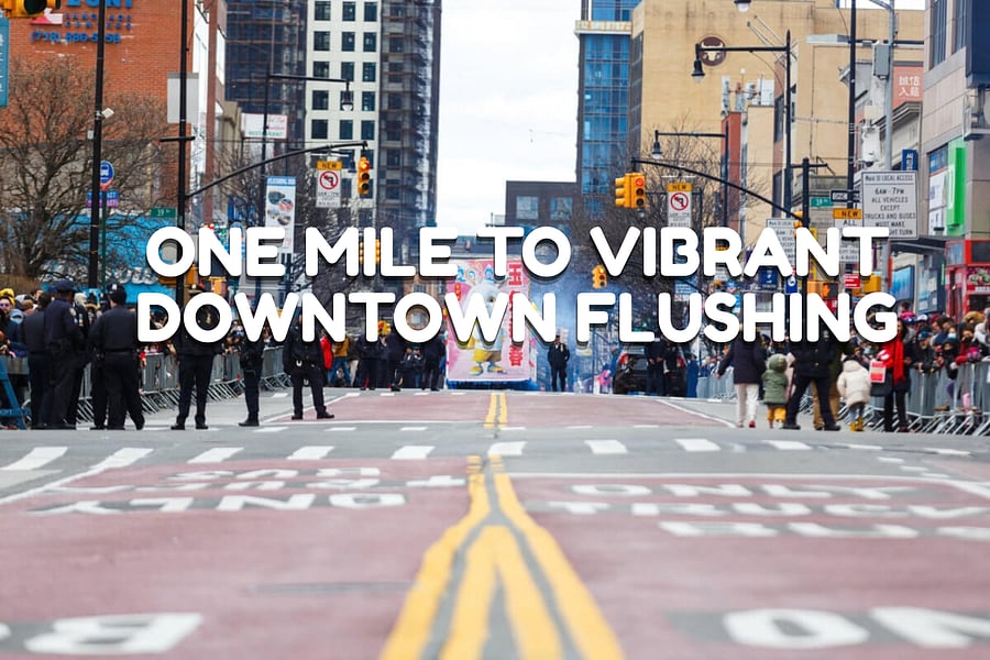 1 mile to lively Downtown Flushing