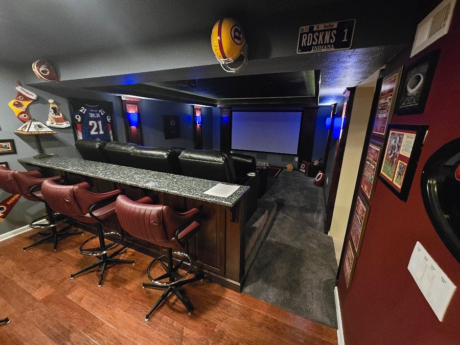 Basement theater area