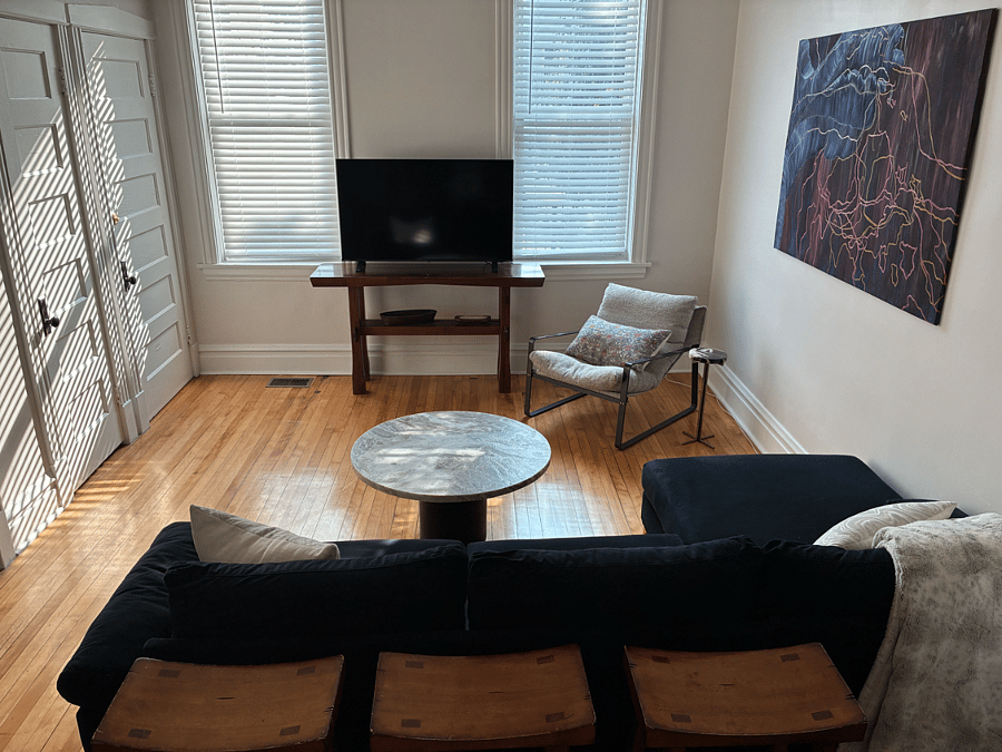 Living room with smart TV