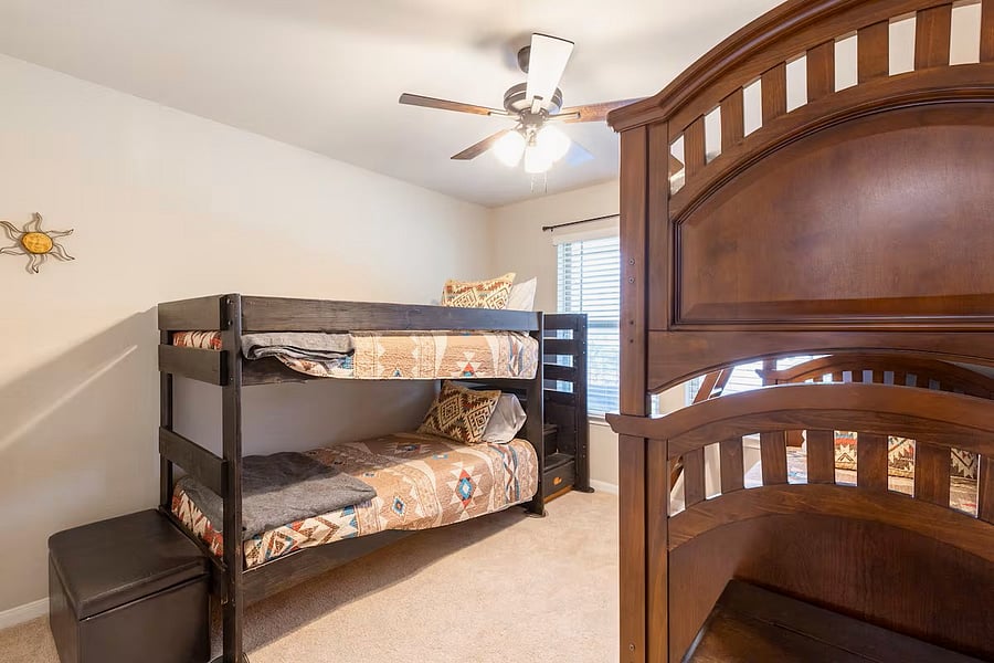 front bedroom with 2 sets of bunk beds