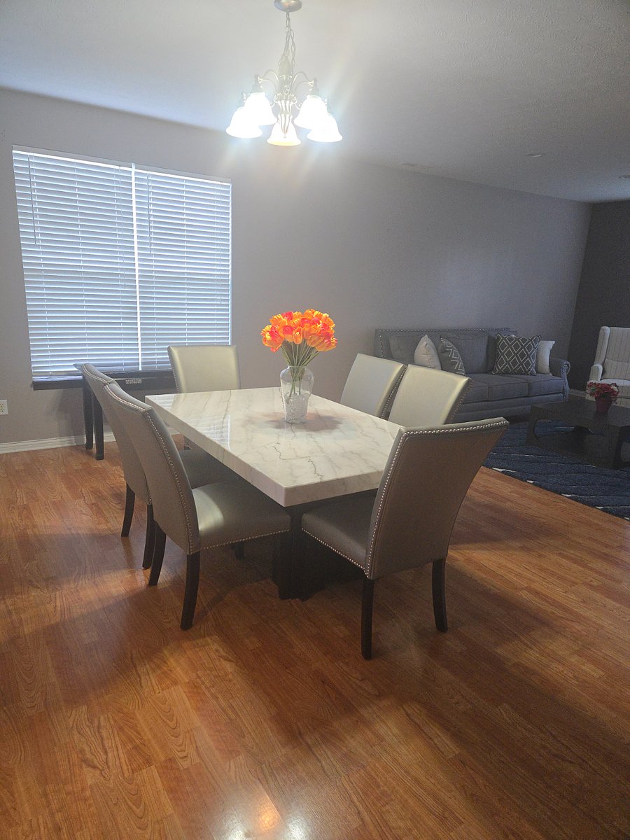 Marble Dinning table; seats 6