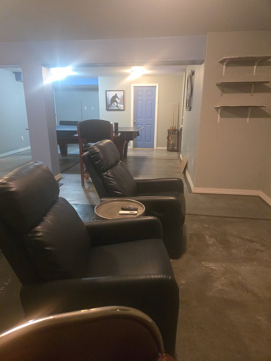 Basement: View of reclining chairs