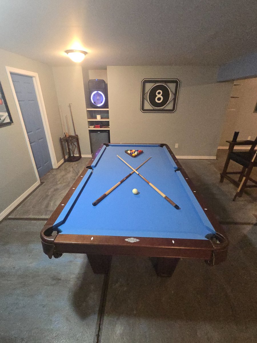 Basement:  Pool table uncovered
