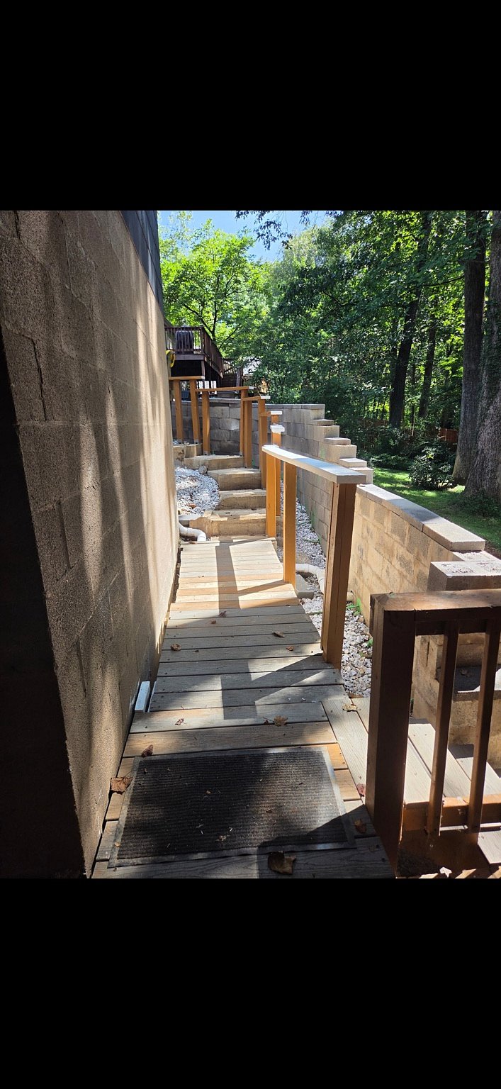 Private entrance boardwalk to large private deck and entrance