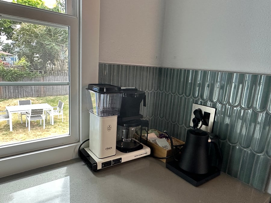 Coffee station (note: there is also an Aeropress, Hario V60 Switch, and French press for you to use).