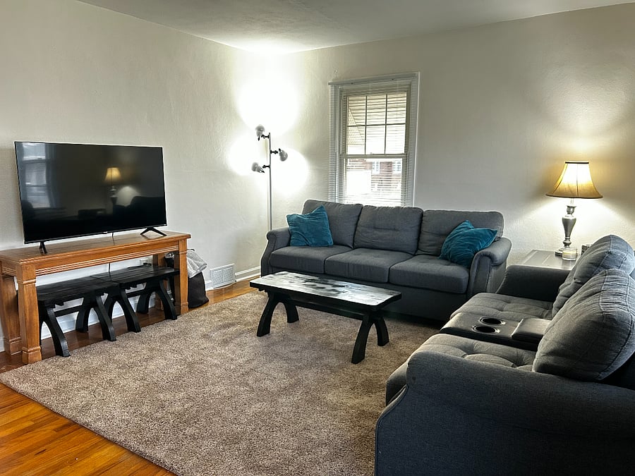 Living area with large SmartTV
