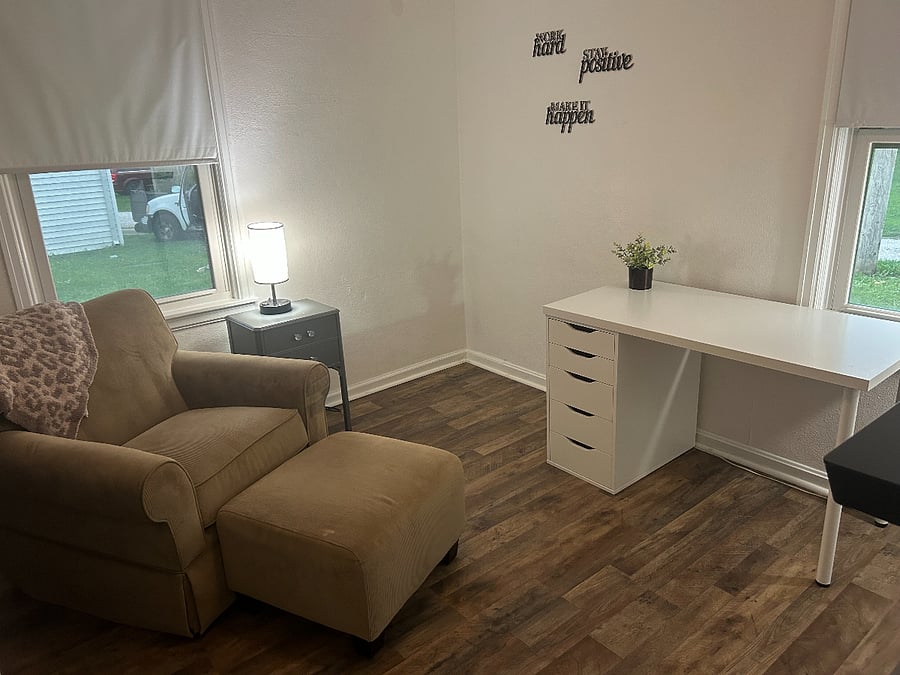 Private office with comfy reading chair