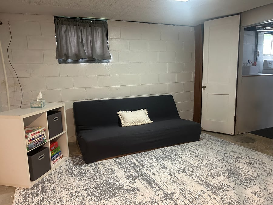 Bonus room in the basement for relaxing, reading, or game nights; games provided