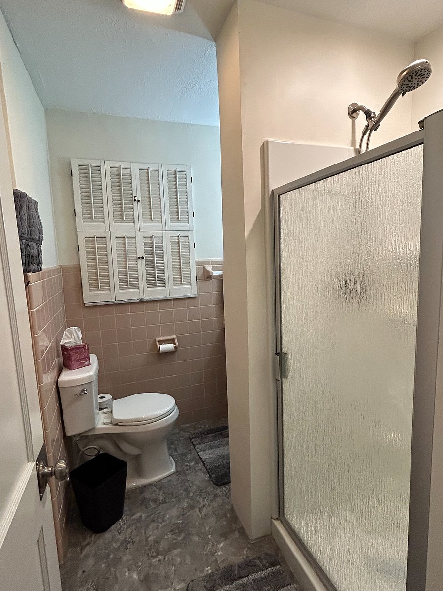 Full bathroom on main level with shower