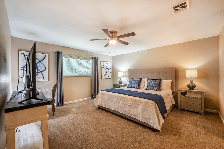 Primary Bedroom with King Bed, Walk-In Closet and Private Bathroom