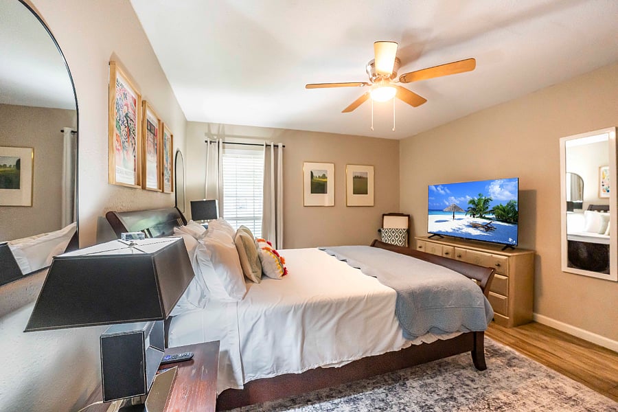 Bedroom #2 with a Queen Bed and nice size closet!Hall