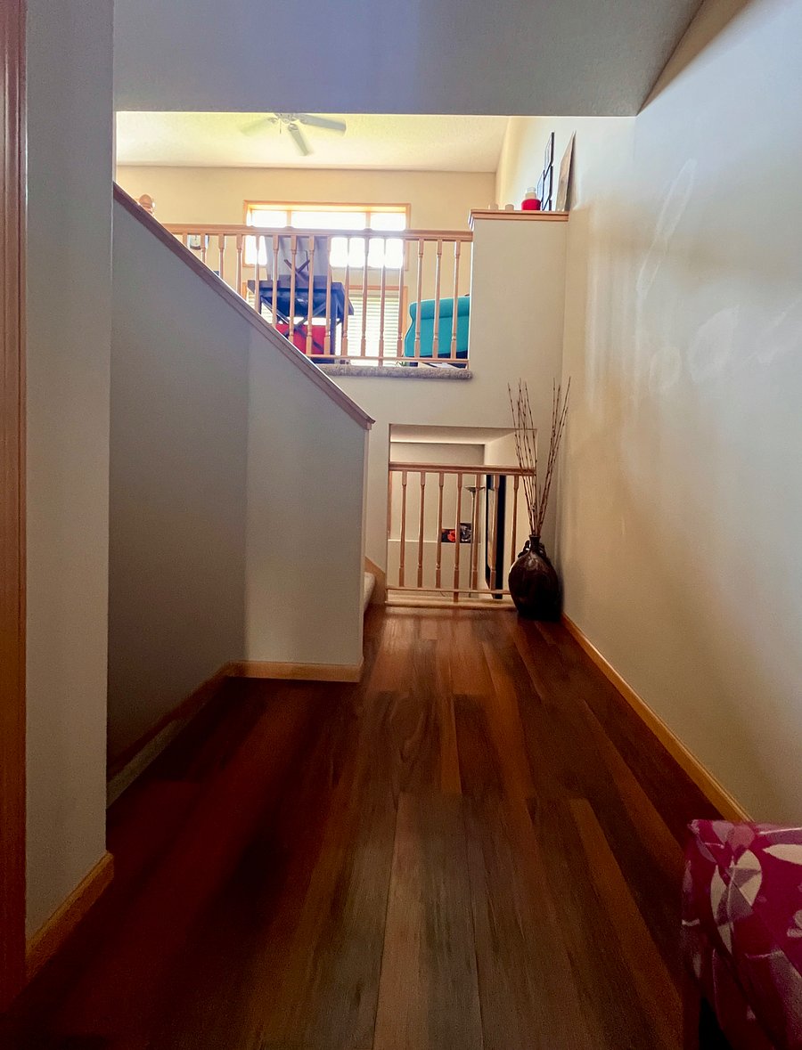 Entryway Into Townhome. The open window is to the downstairs area.