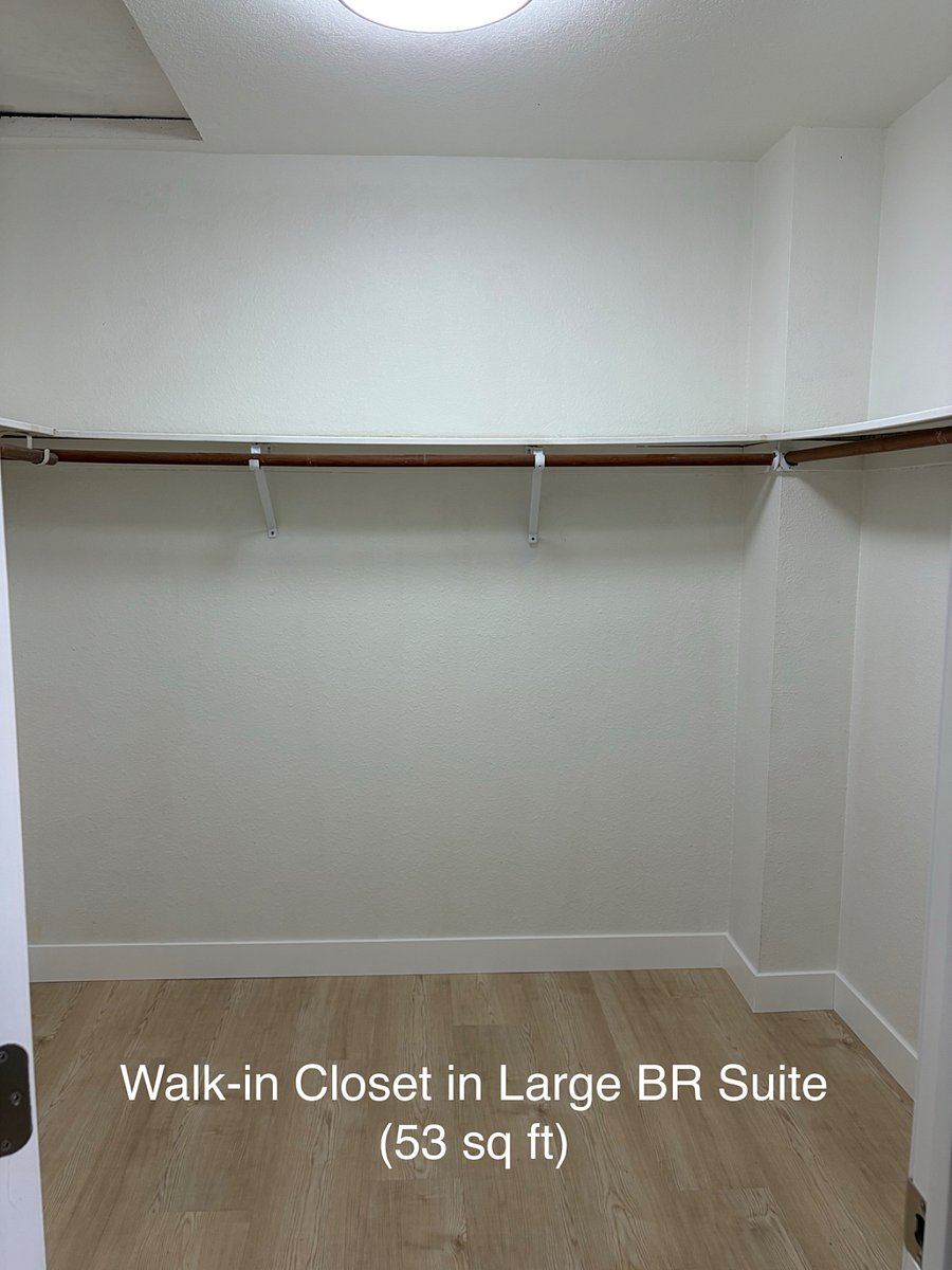 Walk-in Closet in Large BR Suite, 53 sq ft.