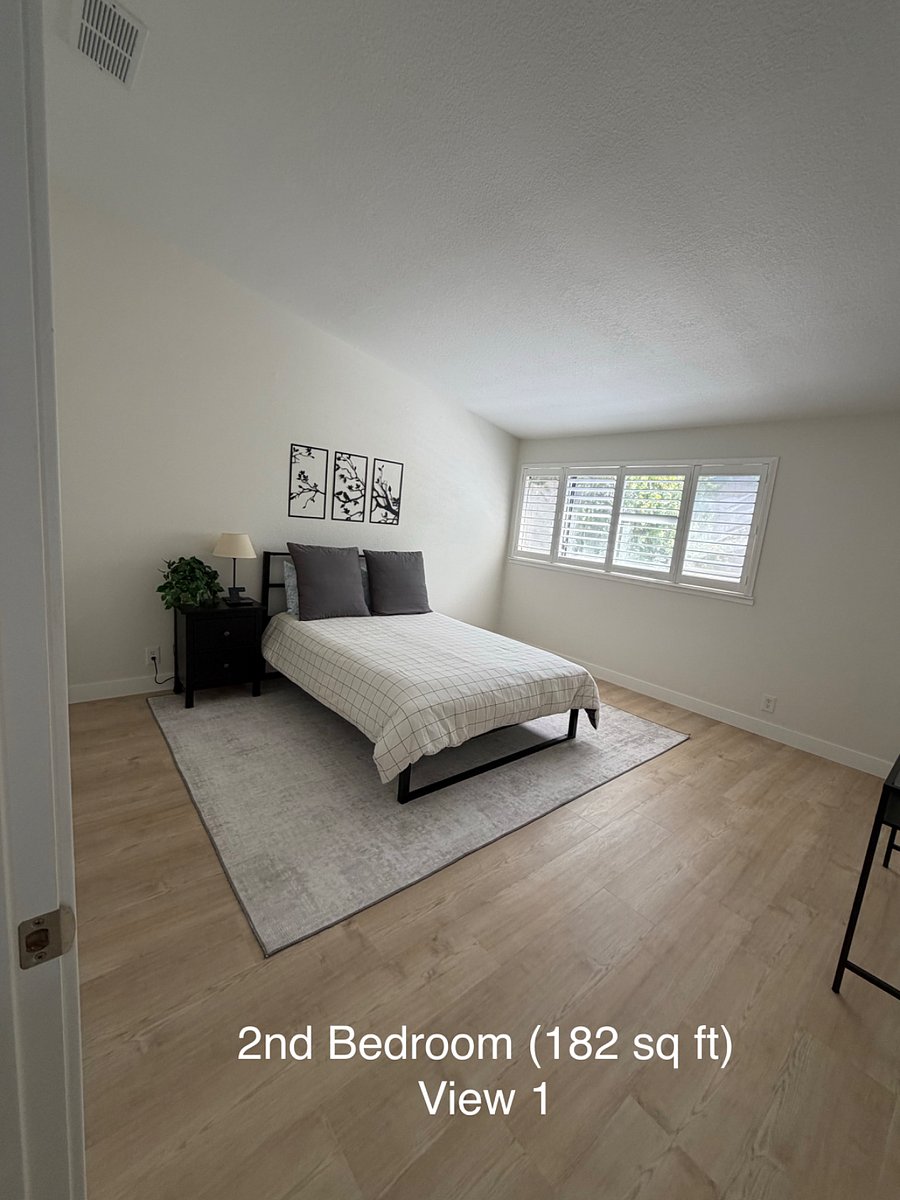 2nd Bedroom, 182 sq feet. Connects to main bathroom.