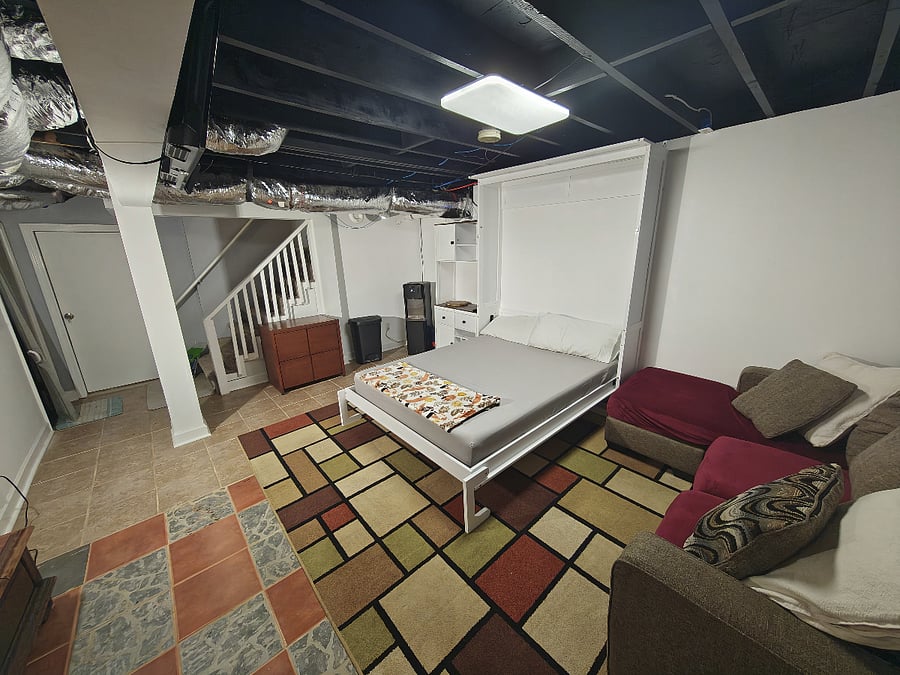 Basement - Dining/Gaming Table, Queen Murphy Bed