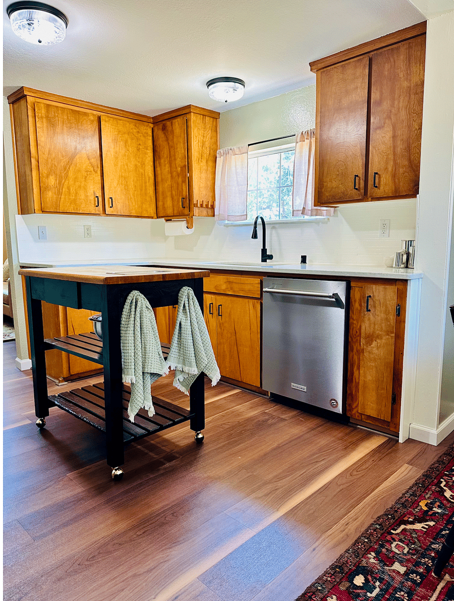 Fully appointed kitchen with small appliances and starter items (spices, etc.)