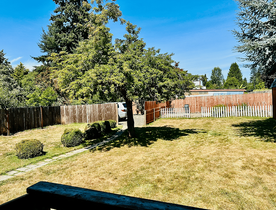 Backyard with garden space