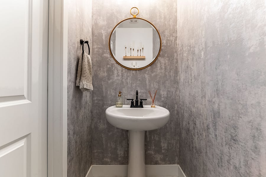 Beautifully designed half bath downstairs.