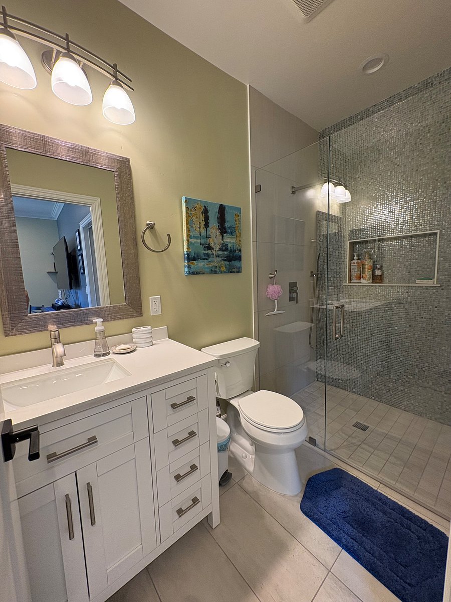 Custom bathroom with full size walk-in shower